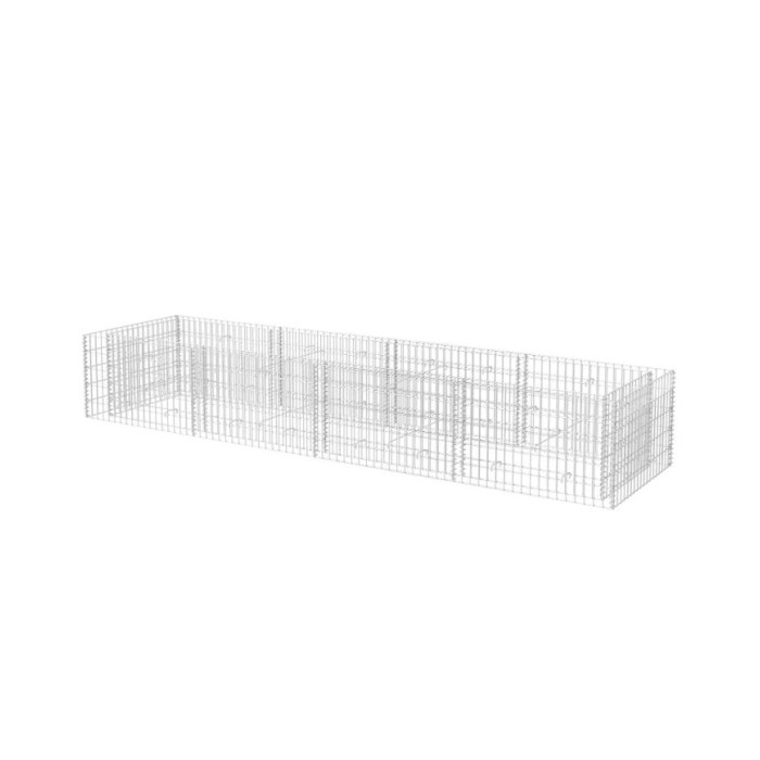 Lit surélevé à gabion Acier 360x90x50 cm