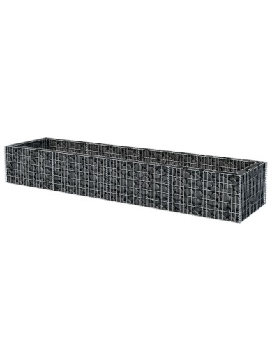 Lit surélevé à gabion Acier 360x90x50 cm