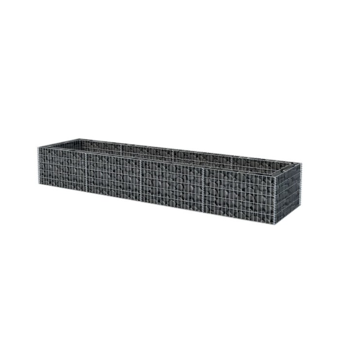 Lit surélevé à gabion Acier 360x90x50 cm