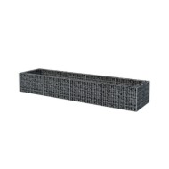 Lit surélevé à gabion Acier 360x90x50 cm