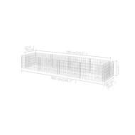 Lit surélevé à gabion Acier 360x90x50 cm