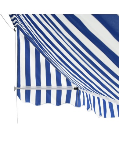 Auvent de bistro 400x120 cm Bleu et blanc