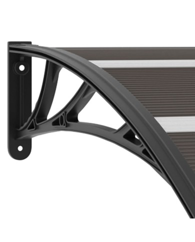 Auvent de porte Noir 200x80 cm PC 