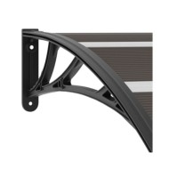 Auvent de porte Noir 200x80 cm PC 
