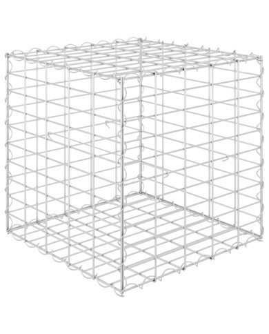 Lit surélevé cube à gabion Fil d'acier 50x50x50 cm