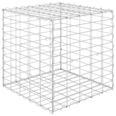 Lit surélevé cube à gabion Fil d'acier 50x50x50 cm