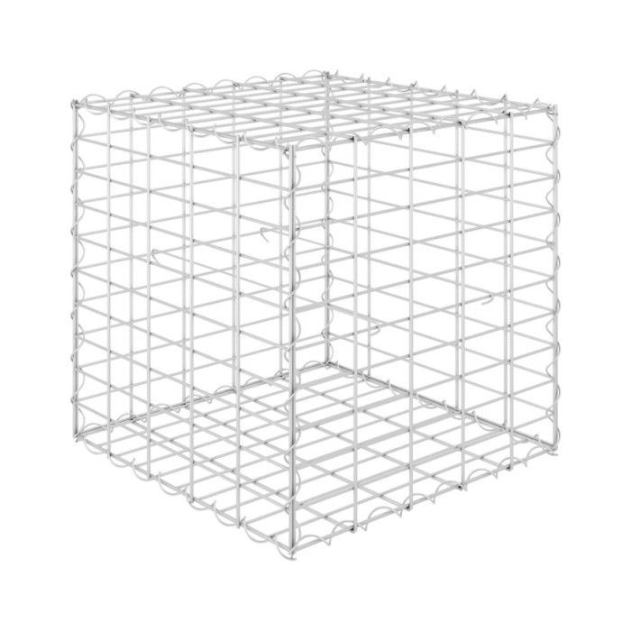 Lit surélevé cube à gabion Fil d'acier 50x50x50 cm