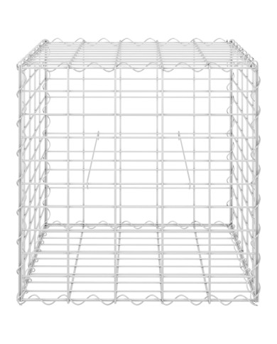 Lit surélevé cube à gabion Fil d'acier 50x50x50 cm