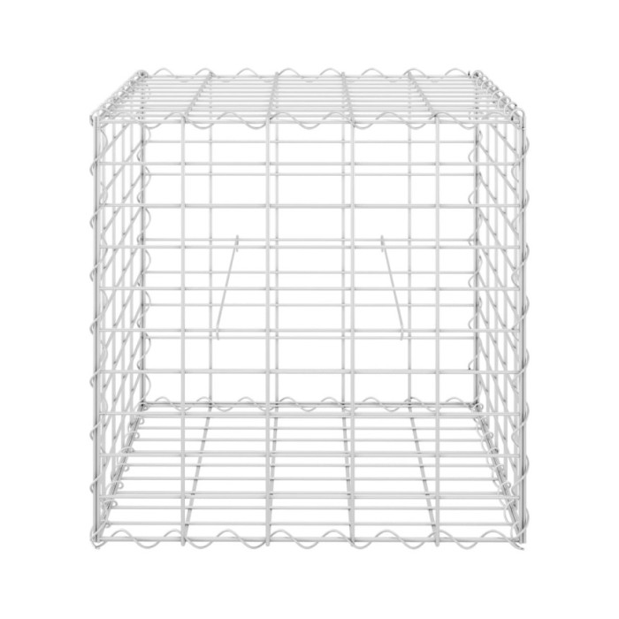 Lit surélevé cube à gabion Fil d'acier 50x50x50 cm