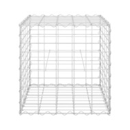 Lit surélevé cube à gabion Fil d'acier 50x50x50 cm