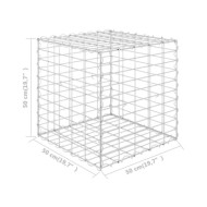 Lit surélevé cube à gabion Fil d'acier 50x50x50 cm