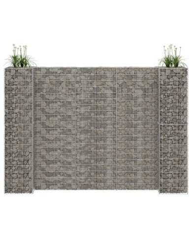 Jardinière à gabion en H Fil d'acier 260x40x200 cm 