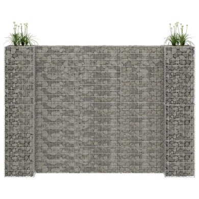 Jardinière à gabion en H Fil d'acier 260x40x200 cm 