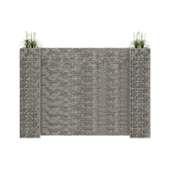 Jardinière à gabion en H Fil d'acier 260x40x200 cm 