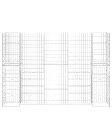 Jardinière à gabion en H Fil d'acier 260x40x200 cm 