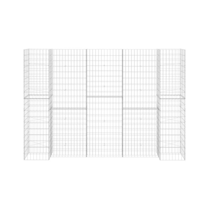 Jardinière à gabion en H Fil d'acier 260x40x200 cm 