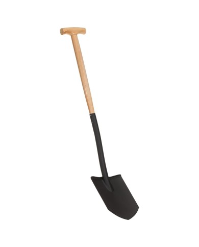 Pelle à pointe de jardin avec poignée en T Acier et bois dur