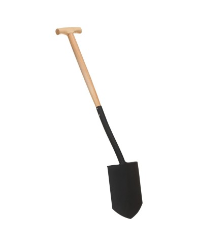 Pelle à pointe de jardin avec poignée en T Acier et bois dur