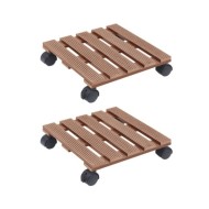 Chariots à plantes 2 pcs Marron 30x30x7,5 cm WPC