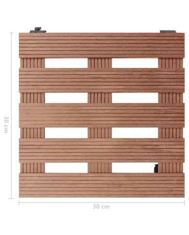 Chariots à plantes 2 pcs Marron 30x30x7,5 cm WPC