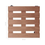 Chariots à plantes 2 pcs Marron 30x30x7,5 cm WPC