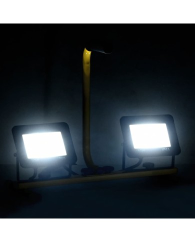 Projecteur à LED avec poignée 2x30 W Blanc froid 