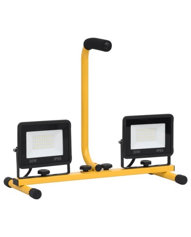 Projecteur à LED avec poignée 2x30 W Blanc froid 