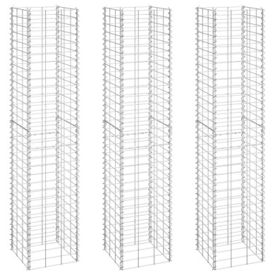 Lits surélevés en gabion 3 pcs 30x30x150 cm Fer