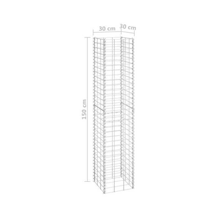 Lits surélevés en gabion 3 pcs 30x30x150 cm Fer