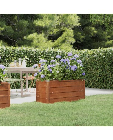 Jardinière Gris 100x40x45 cm Acier corten