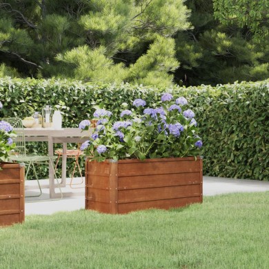 Jardinière Gris 100x40x45 cm Acier corten