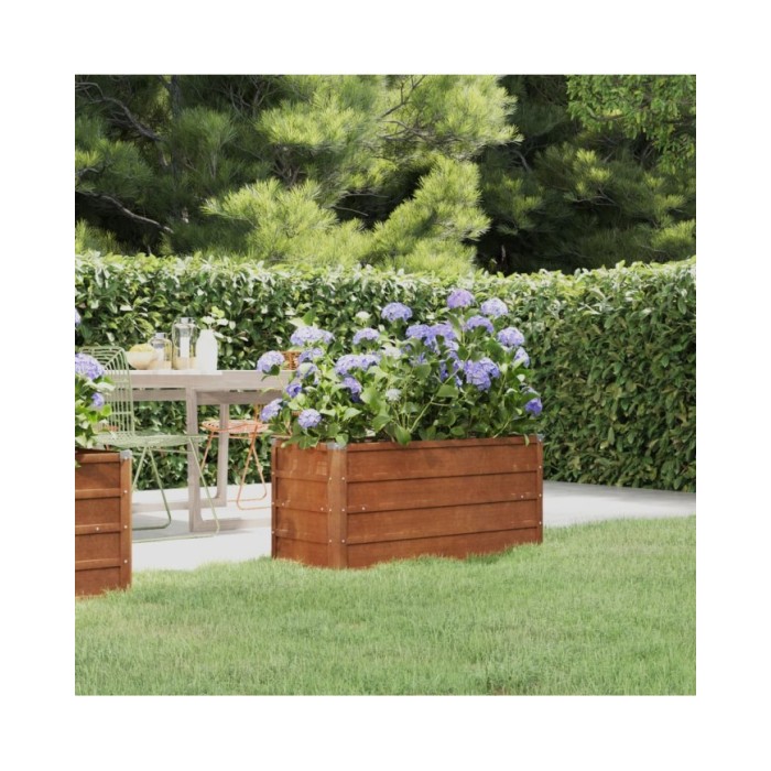 Jardinière Gris 100x40x45 cm Acier corten