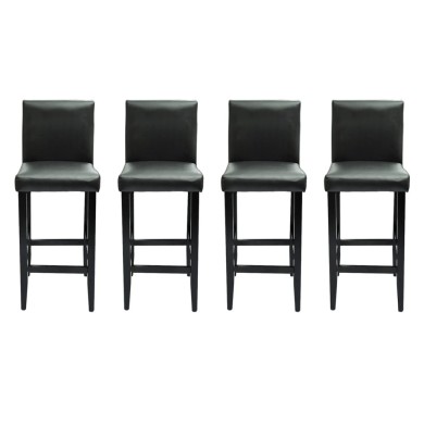 Tabourets de bar 4 pcs Noir Similicuir
