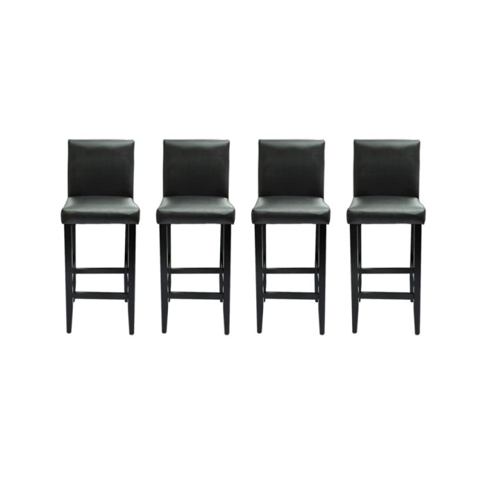 Tabourets de bar 4 pcs Noir Similicuir