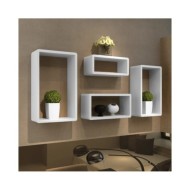 Etagères Design Murale 4 Cubes blanc