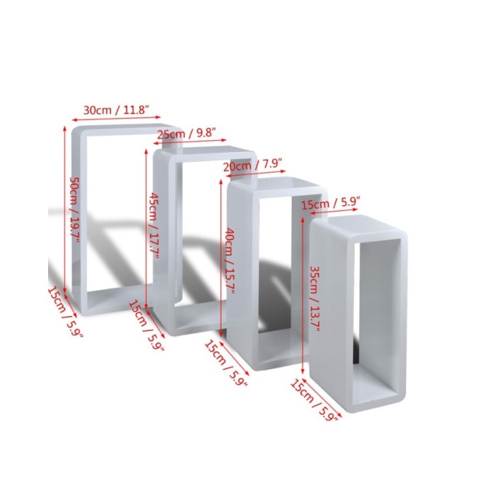 Etagères Design Murale 4 Cubes blanc