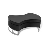 Table basse à forme réglable Haute brillance Noir 