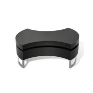 Table basse à forme réglable Haute brillance Noir 