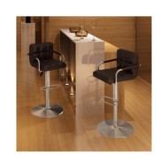 Tabourets de bar 2 pcs Marron Similicuir