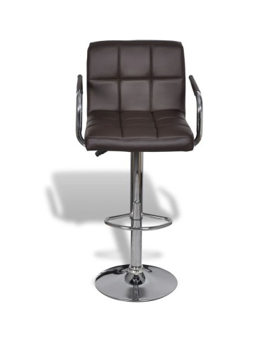 Tabourets de bar 2 pcs Marron Similicuir