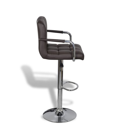 Tabourets de bar 2 pcs Marron Similicuir