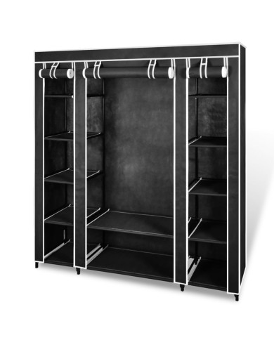 Armoire avec compartiments et tiges 45 x 150 x 176 cm Noir  