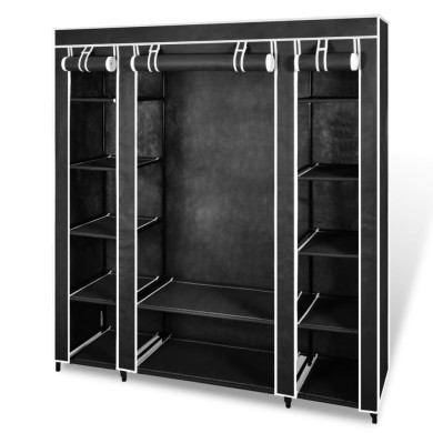Armoire avec compartiments et tiges 45 x 150 x 176 cm Noir  