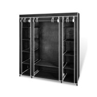 Armoire avec compartiments et tiges 45 x 150 x 176 cm Noir  