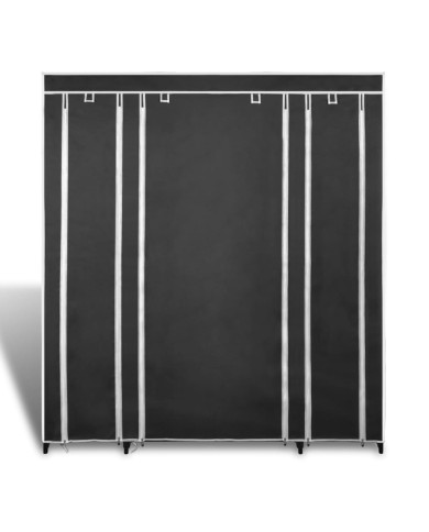 Armoire avec compartiments et tiges 45 x 150 x 176 cm Noir  