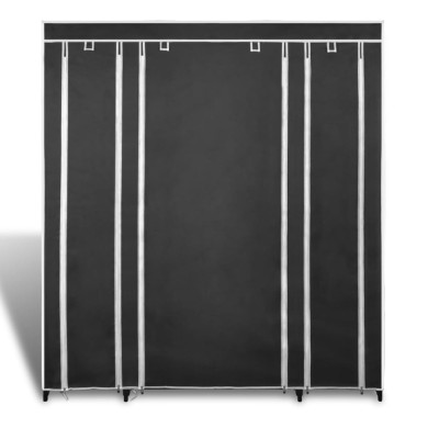 Armoire avec compartiments et tiges 45 x 150 x 176 cm Noir  