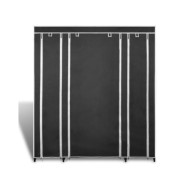 Armoire avec compartiments et tiges 45 x 150 x 176 cm Noir  