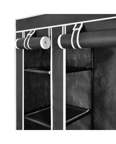 Armoire avec compartiments et tiges 45 x 150 x 176 cm Noir  