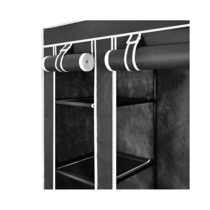 Armoire avec compartiments et tiges 45 x 150 x 176 cm Noir  