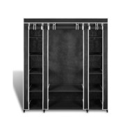 Armoire avec compartiments et tiges 45 x 150 x 176 cm Noir  